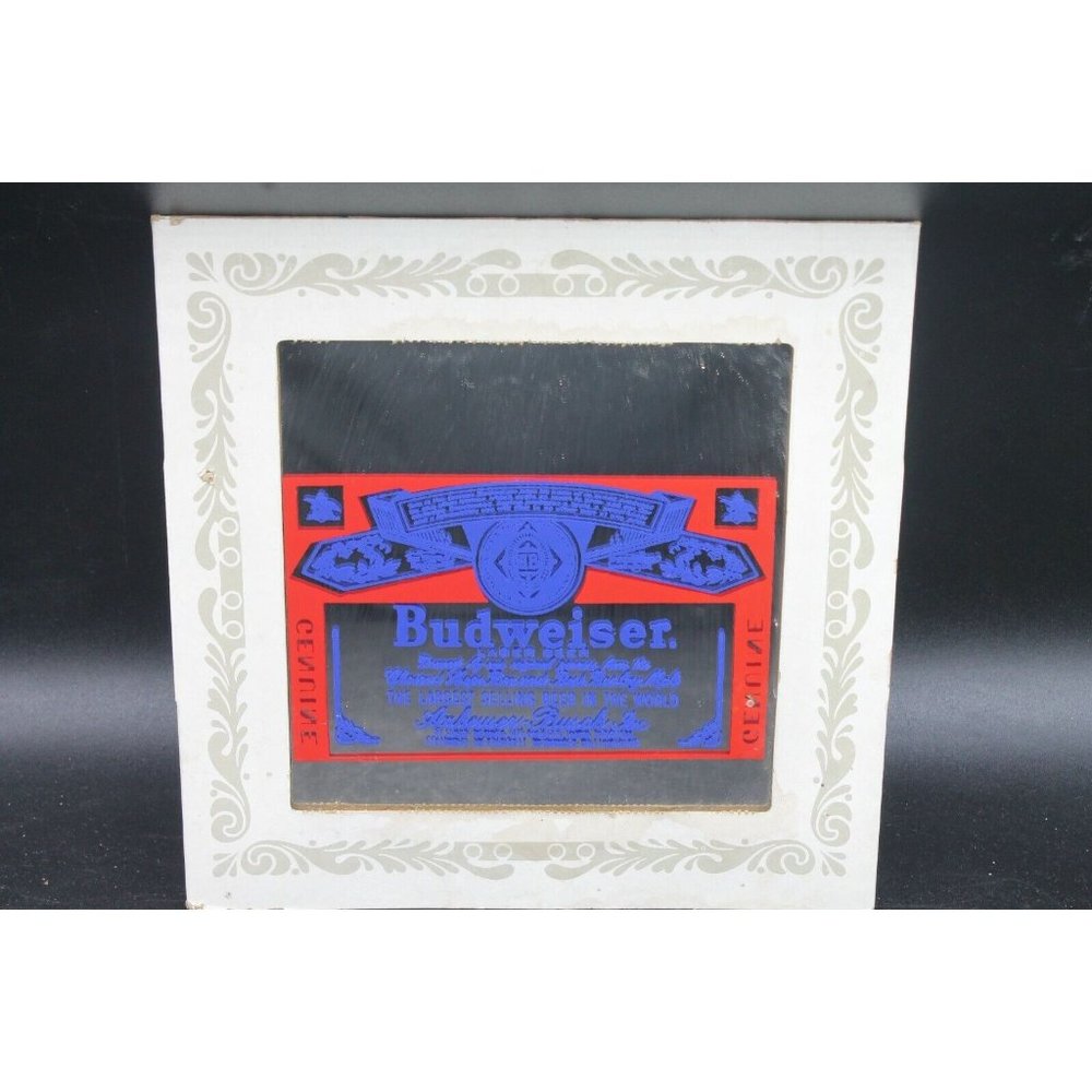 Vtg Carnival Game Prize Mirror Budweiser Anheuser Busch Lager Beer
